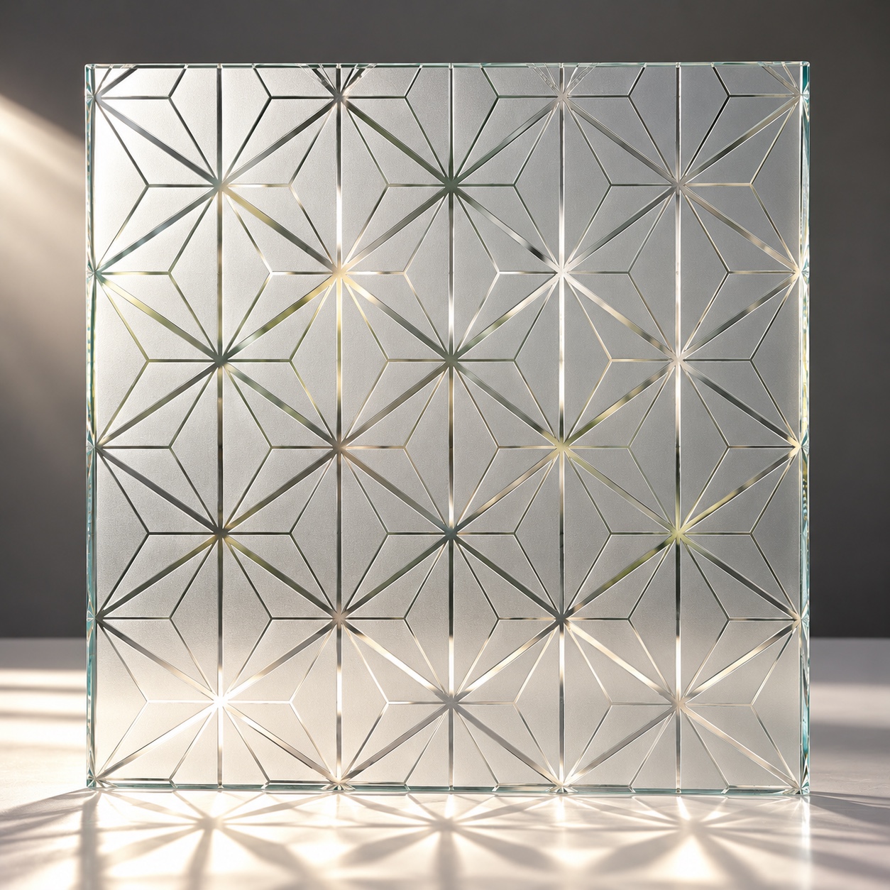 Original full photograph of frosted glass sample with Astra pattern
