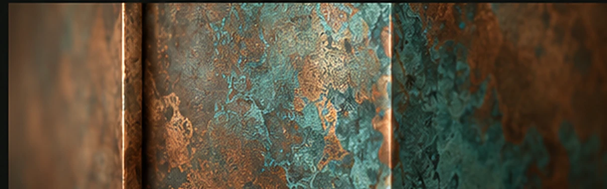 Illustrative oxidized metallic coating. Not a Marde product photograph.
